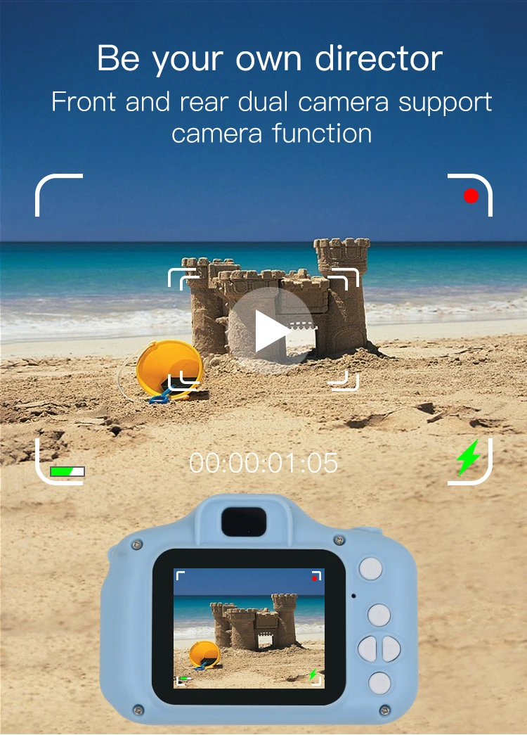 TISHRIC 2 дюймов Мини цифровой детская Камера флэш-мультфильм симпатичный типа сделай себе сам подарок для детей Hd 1080p видео и фото Камера 8 ГБ/16 ГБ/32 ГБ