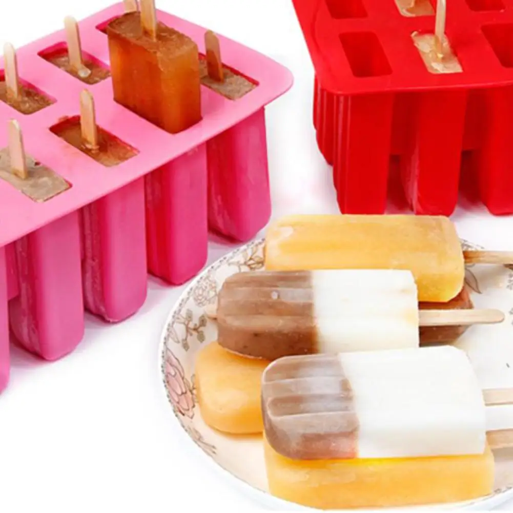 10 сетки летний холодильник DIY Мороженое Плесень силиконовые формы кухонные гаджеты с Деревянными Палочками