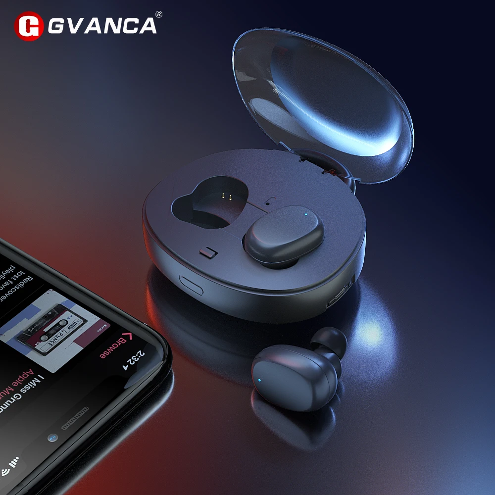 Беспроводные Bluetooth наушники GVANCA TWS HD стерео с шумоподавлением и распознаванием