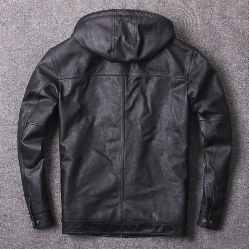 

Men's hat loose cowhide motorcycle autumn leather top real shorts men's coat real cowhide coat