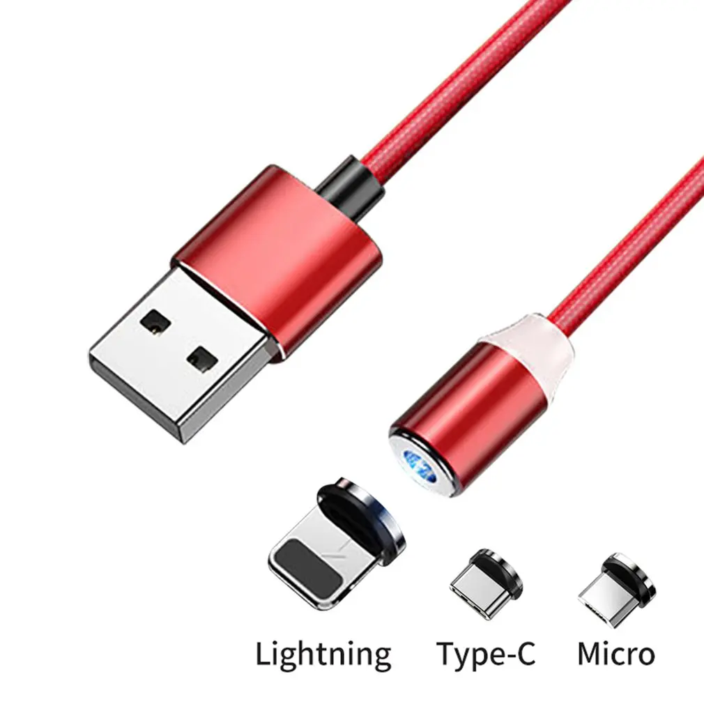 Магнитный usb-кабель type-C и Micro USB кабель для быстрой зарядки для iPhone кабель для передачи данных - Цвет: Red