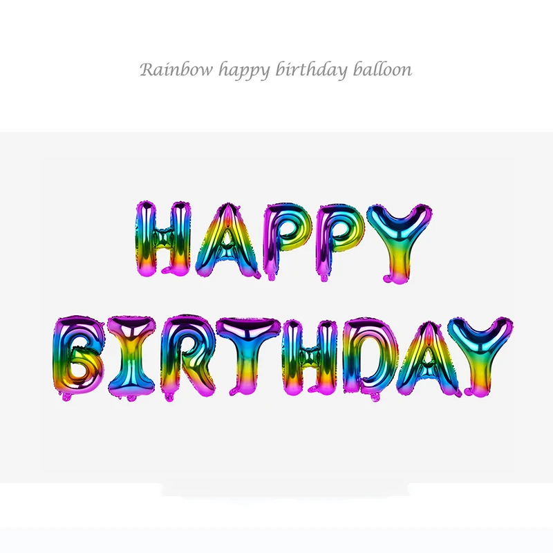 Фольгированные буквы С Днем Рождения комплект 16 дюймов градиент Цвет День