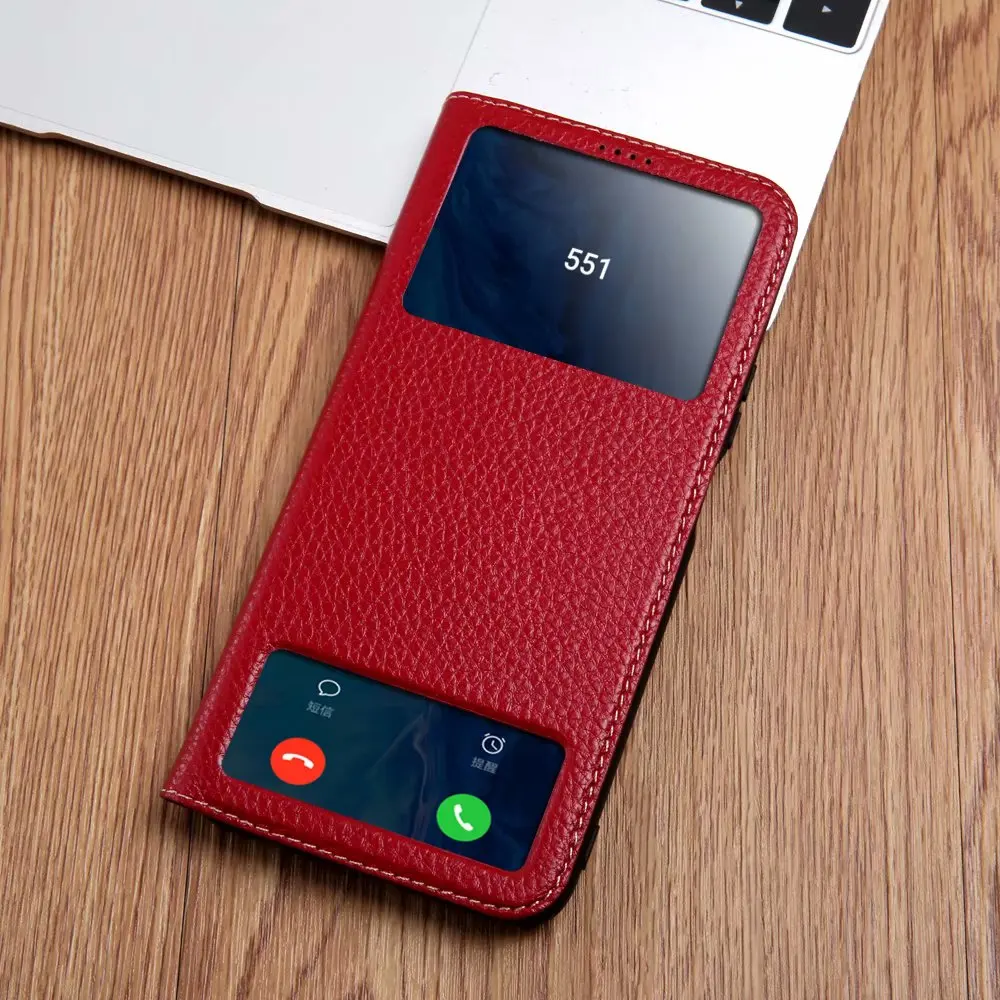 Чехол из натуральной кожи для huawei Honor 20 Pro, Магнитный чехол для huawei Honor 9X, чехол Fundas, окно с окном для просмотра