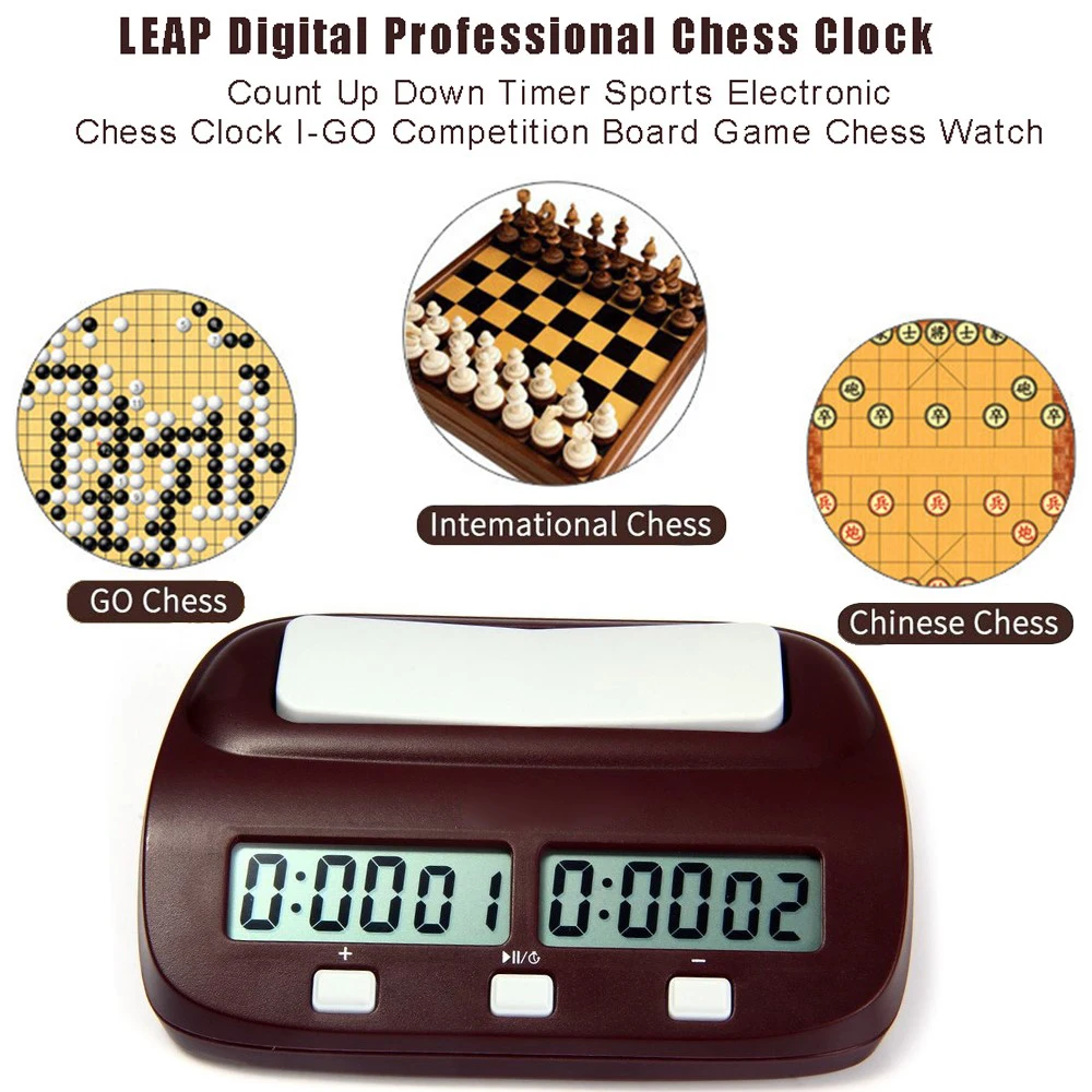 Leap Chess Clock Professional Portable Digital Chess Board Competition Count Up Down Giochi Di Scacchi Timer Di Arresto Dell'Allarme Elettronico