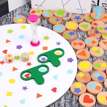 Деревянные цветные формы, подходящие Вечерние игры, интерактивные игры, Детские концентрационные тренировочные карты, найти его игрушка, подарок для детей