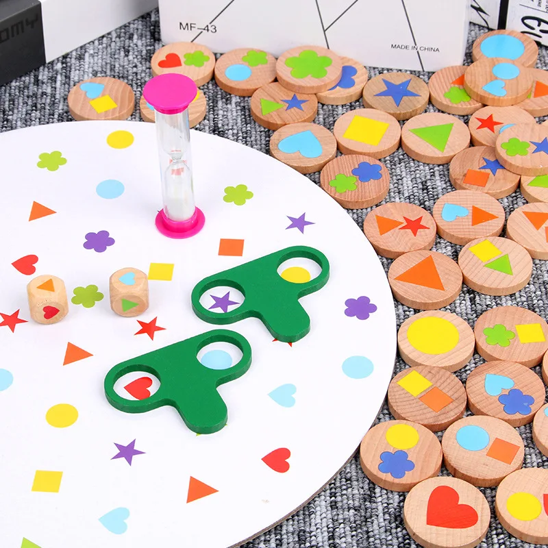 

wooden Colour Shape Matching party games Interactive game children Concentration training Map find it toy gift for kids