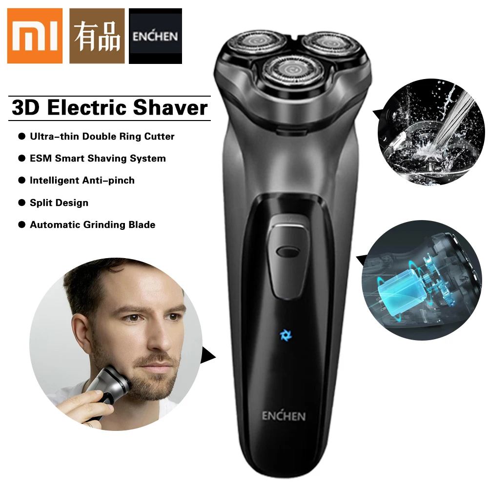 

Xiaomi enchen boost electric shaver barbeador barba razor rechargeable men's beard trimmer back shavers intelligent control 3