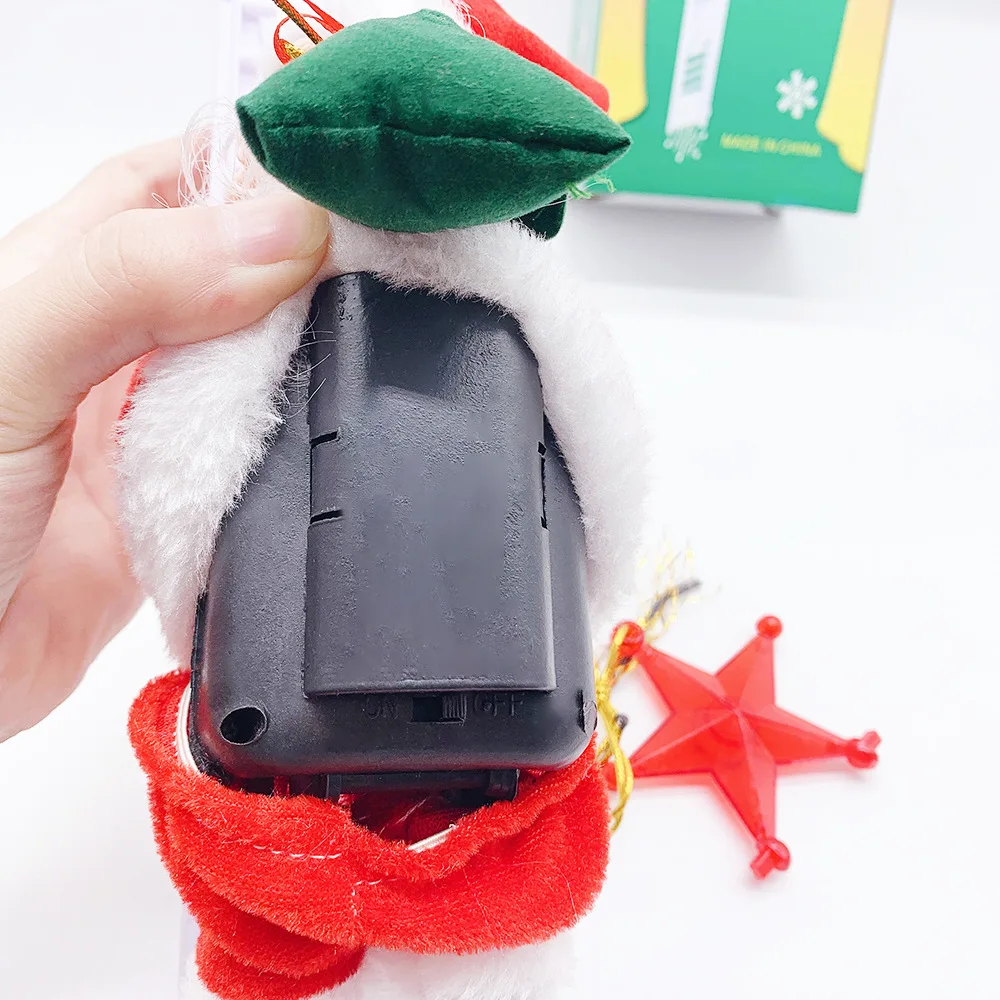 New Electric Santa Claus Climbing Ladder Christmas Music Figurine Party Decoration