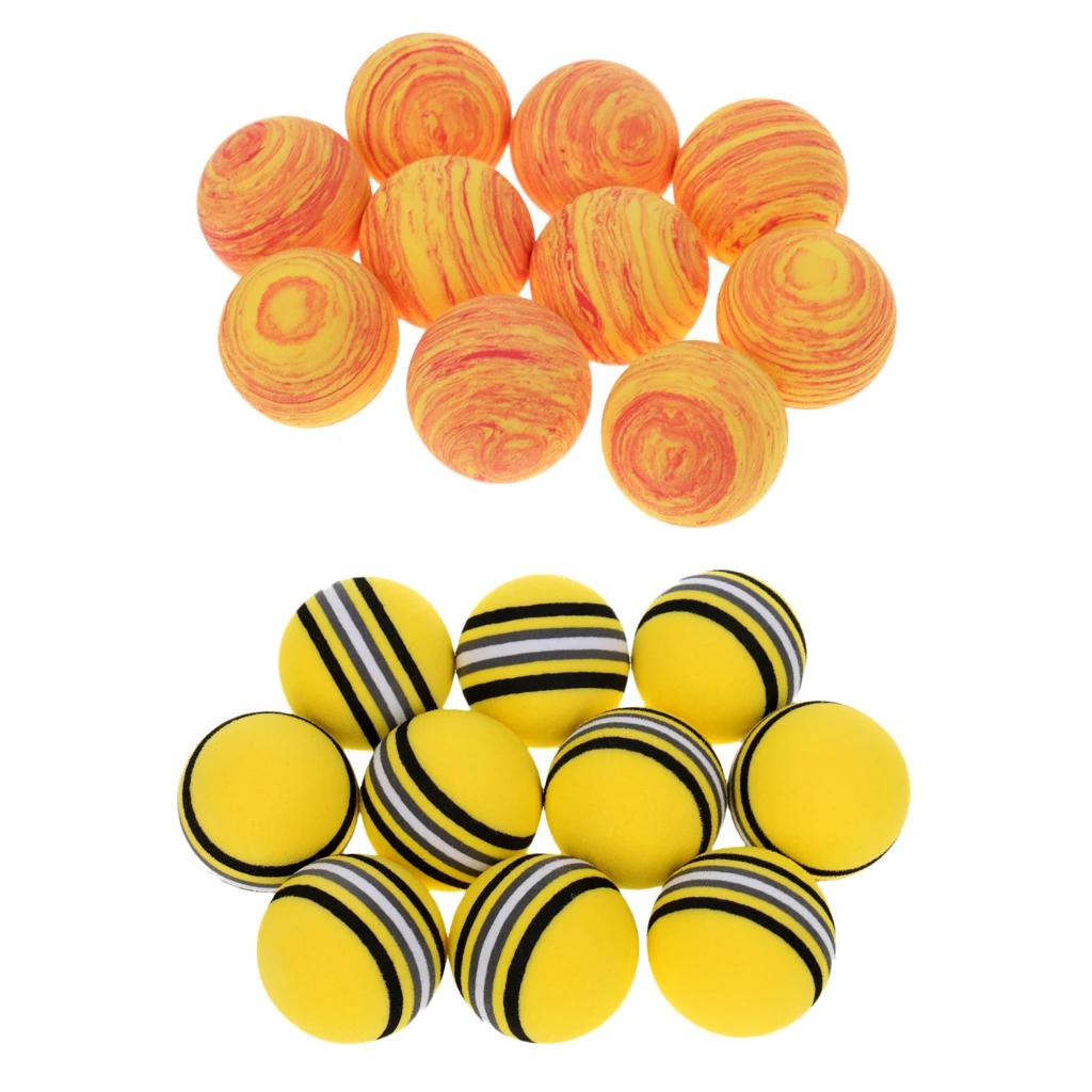 Набор из 20 губчатых мячей для гольфа, тренировочные мягкие шарики для гольфа, желтые и оранжевые