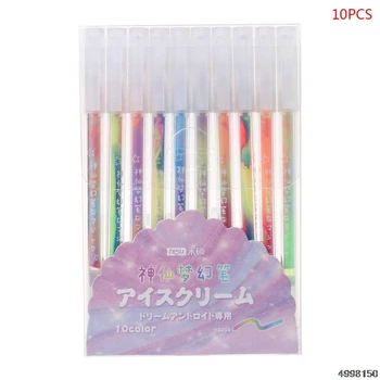 

10pcs Korean Rainbow Gel Pens Writing Painting Marker Pen DIY Album Photo Decor Dropship
