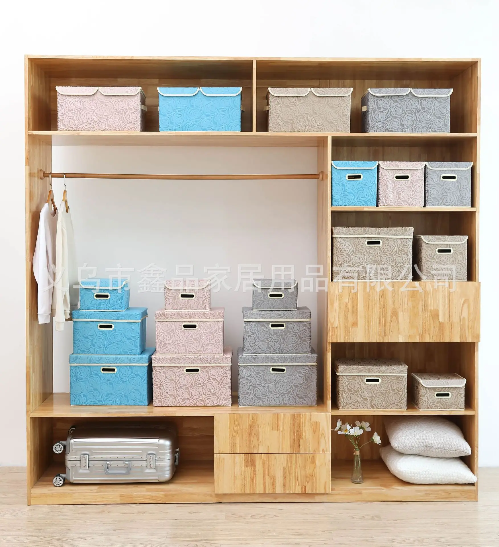 New Style Storage Box Double Cover Organizing Storage Box Foldable Storage Box Nonwoven Fabric Currently Available Supply