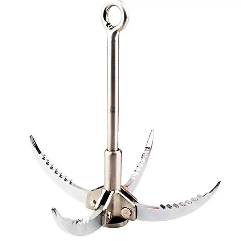 Handmade Outdoor Survival Grappling Hook Carabiner Climbing Folding 4 Claws Multifunctional Gear,Small and Survival Tool,Load 40