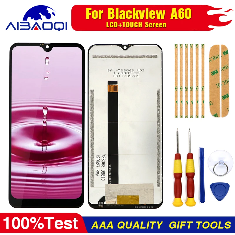 

New Original LCD Display + Touch Screen For Blackview A60 Digitizer Assembly Replacement Parts +Tools+3M Adhesive
