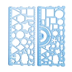 Tangram régua wanhua multifuncional, modelo para desenho e escritório, 2 peças, divertido e criativo, presente réguas para escola e escritório, atacado