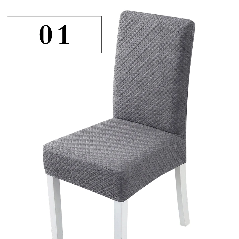 Diamond Dark gray 6 шт., плотный однотонный чехол для кресла спандекс, эластичные чехлы на стулья для столовой, свадьбы, отеля, банкета, SML - Цвет: Diamond Dark gray