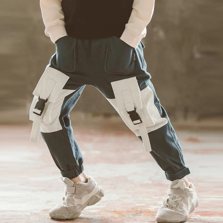 Boys Pants Casual Cargo Pants Boy Fashion Pocket Pants Kids Autumn Winter Clothes For Teenage Boys Christmas 6 8 10 12 14 Year - Цвет: As Picture