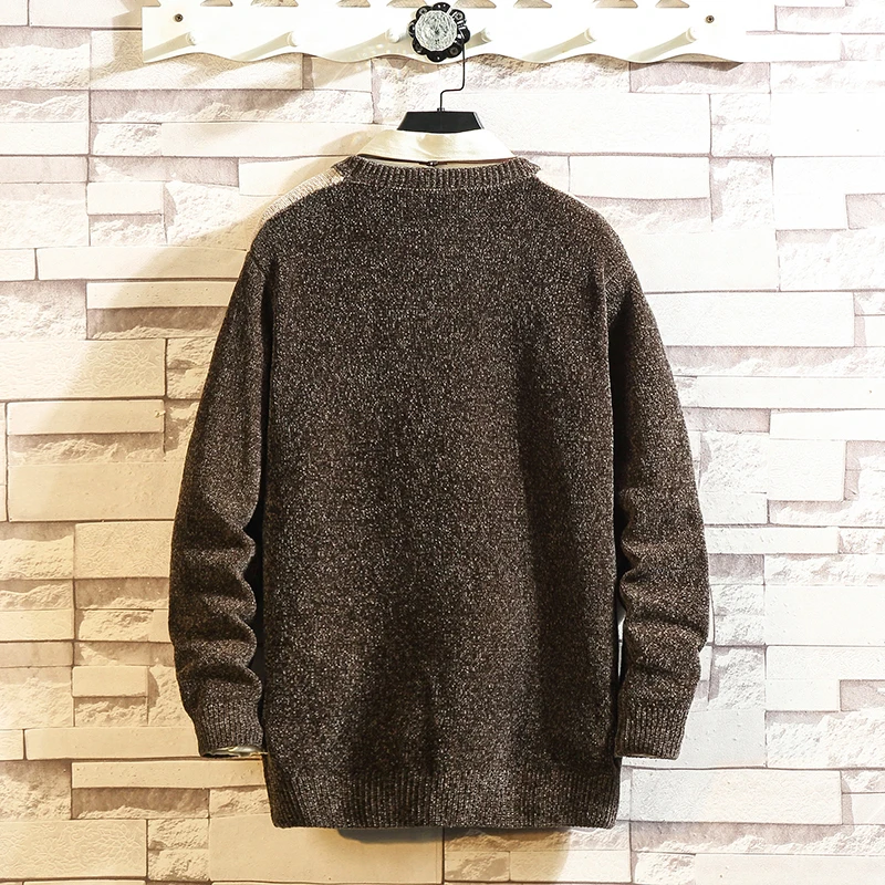Winter Sweater Men's Warm Slim Fashion Contrast Color Stitching Casual Knit Sweater Man Wild Long-sleeved Pullover Men Clothes Winter Sweater Men's Warm Slim Fashion Contrast Color Stitching Casual Knit Sweater Man Wild Long-sleeved Pullover Men Clothes