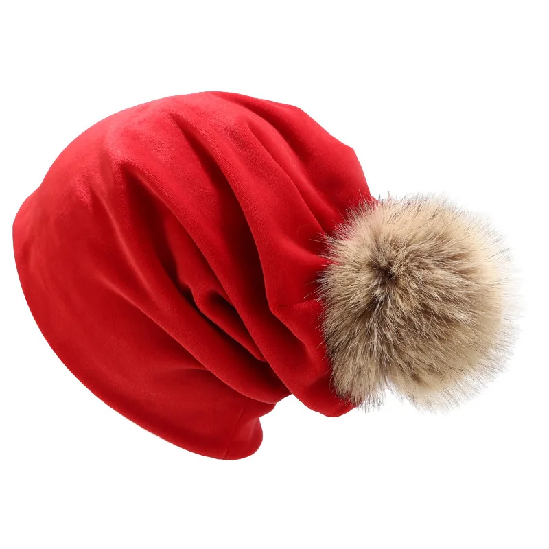 Beanie Gorros Mujer Invierno, зимние шапки для женщин, шапка из пуха лебедя, Женская однотонная шапка с помпонами, Уличная Повседневная ветрозащитная теплая шапка