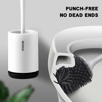 

Simple Toilet Brush Dead Corner Cleaning Long Handle Soft Hair Wall-mounted Easy To Install Household Toilet Cleaning Tool