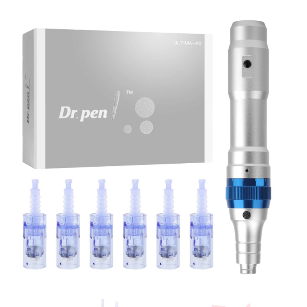 Dr. Pen Ultima A6 профессиональная микронеedling ручка беспроводной электрический набор инструментов для ухода за кожей с 6 шт. 36-булавки иглы картриджи