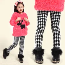 Коллекция года, осенне-зимние леггинсы в Корейском стиле для девочек, тысячи птиц, зимние детские брюки средней и большой длины