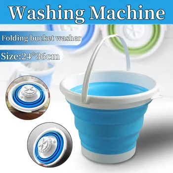 

Portable Mini Washing Machine Ultrasonic Turbine Washing Machine Foldable Bucket Shape Laundry Clothes Washer for Home Travel