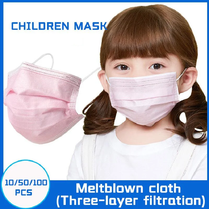 

12h Fast Shipping Disposable Child Mask Kids Face Mask 50pcs / 100pcs 3-layer Disposable Non-woven Fabric Child Protection Mask