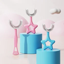 U-shape Baby Kids Toothbrush Manual Lazy Silicone Children Teeth Brush Cleaner Baby Cleans Mouth Brushing Cute Star Soft Teether