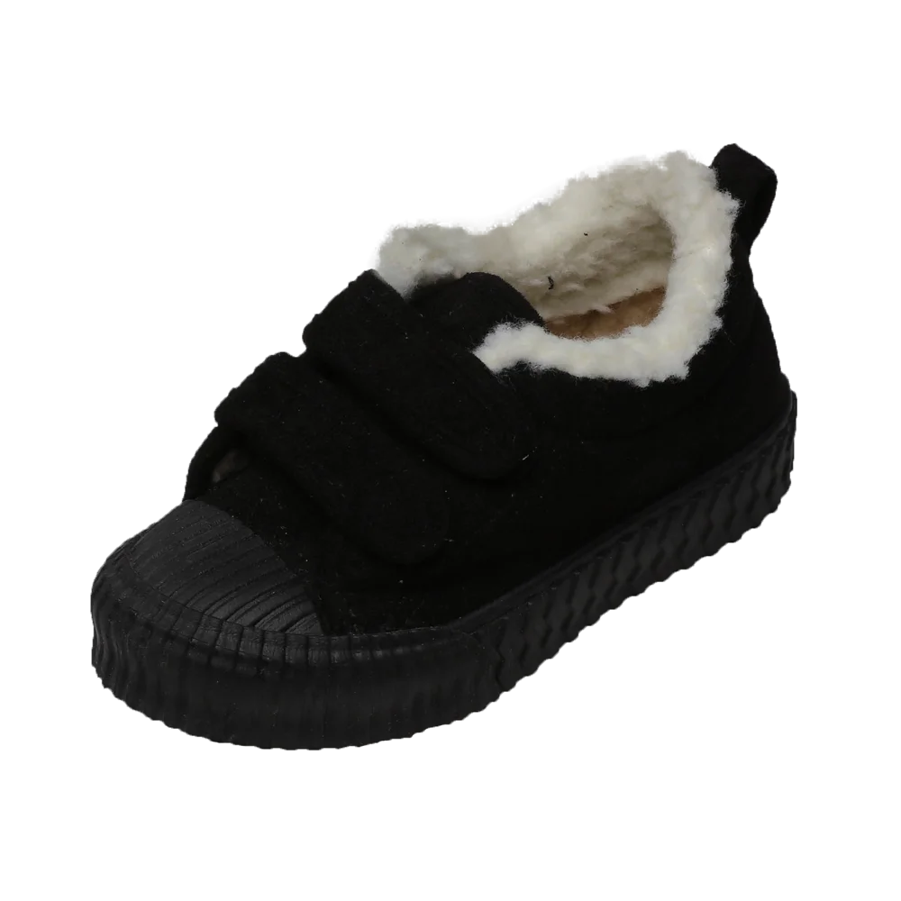 SZ165Black Зимняя Детская Хлопковая обувь; модные кроссовки с леопардовым принтом для мальчиков; плюшевые теплые ботинки для маленьких девочек; повседневная детская спортивная обувь; SZ165 - Цвет: SZ165Black