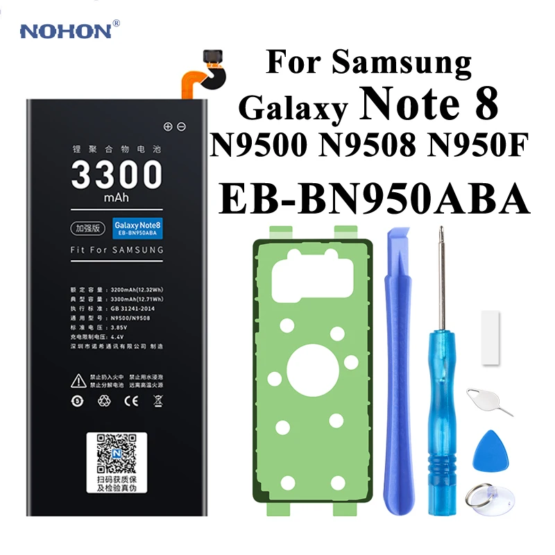 Nohon аккумулятор для samsung Galaxy Note 8 N9500 N9508 N950F EB-BN950ABA 3200 мАч-3300 мАч литий-полимерные аккумуляторы для SAM Note8