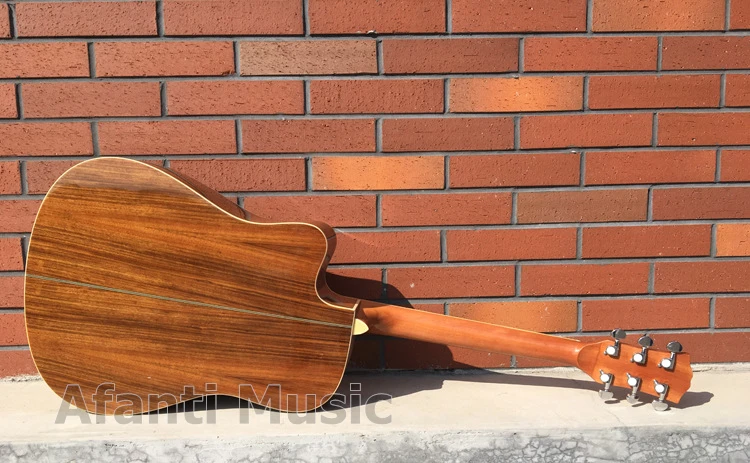 Afanti музыка Высокое качество 41 дюймов грецкого ореха Топ орехового дерева с задним и передним по бокам акустической Гитары(WY-068-41