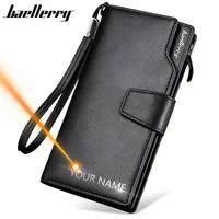 2020 Card Holder Men Wallets Business PU Leather Long Design Quality Fashion Casual Men Purse Zipper Multi-function Wallets 1