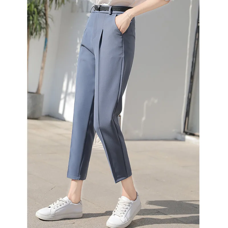

JUJULAND Women Trousers Work Wear casual Spring Black pencil Pants Plus Size Female Slim Pants Elastic Pantalones Mujer 9099