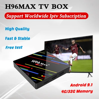 

H96MAX+ Android 9.1 Smart TV Box 4G/32G Support World IPTV Subscription Netherlands German UK US Norway Sweden Arabic XXX EPG