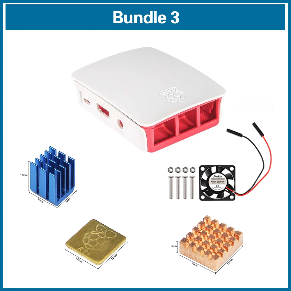 Bundle3-RPI 3 Чехол S ROBOT Raspberry Pi 3, Официальный корпус из АБС-пластика Raspberry pi 2, корпус из корпуса Raspberry Pi+ вентилятор охлаждения RPI106 - Цвет: Bundle3-RPI 3