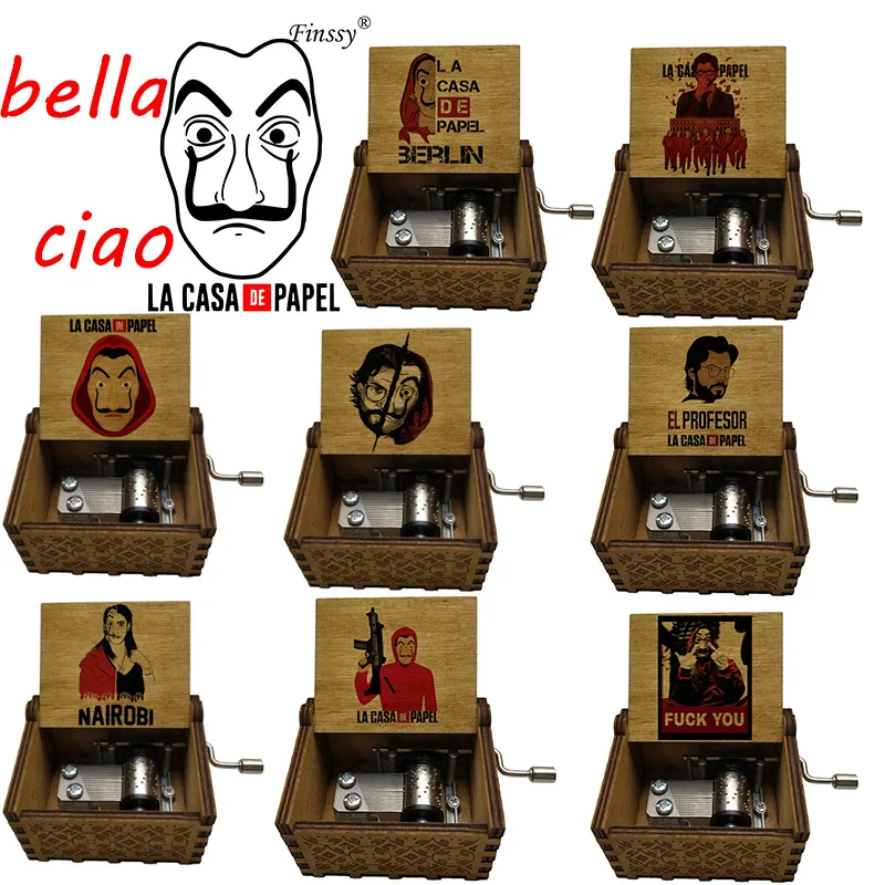 Испания la casa de papel money heist ручная работа музыкальная тема Bella ciao музыкальная шкатулка ТВ вентиляторы друзья год Рождество Рождественский подарок