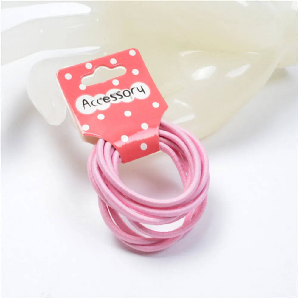 Pink 10 шт./компл. сплошной Карамельный цвет резинки для волос мини-резинкая лента для волос Веревка хвост держатель для девочек женские аксессуары для волос - Цвет: Pink