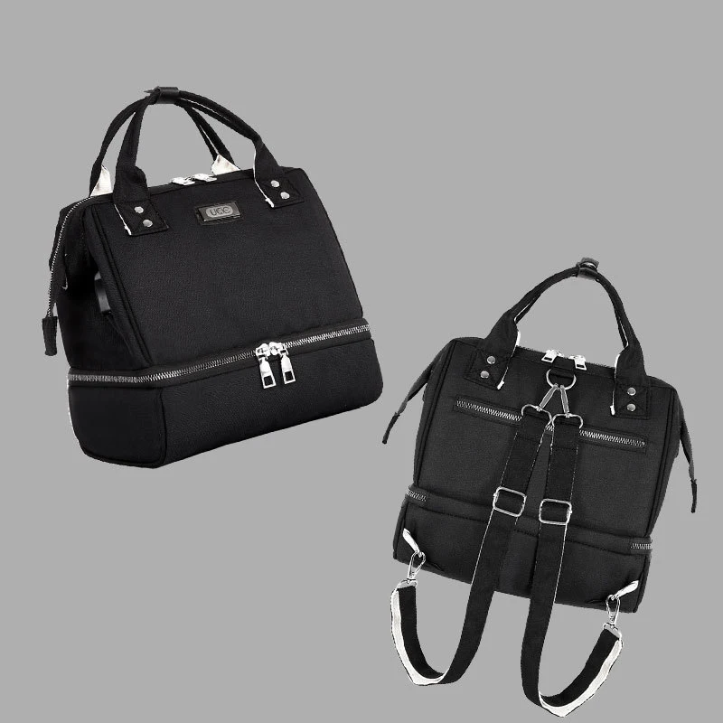 Сумка для подгузников для мам, сумка маленькая Водонепроницаемый коляска Организатор сумка для смены подгузников рюкзак для мам мама детские сумки - Цвет: Black-TF197M