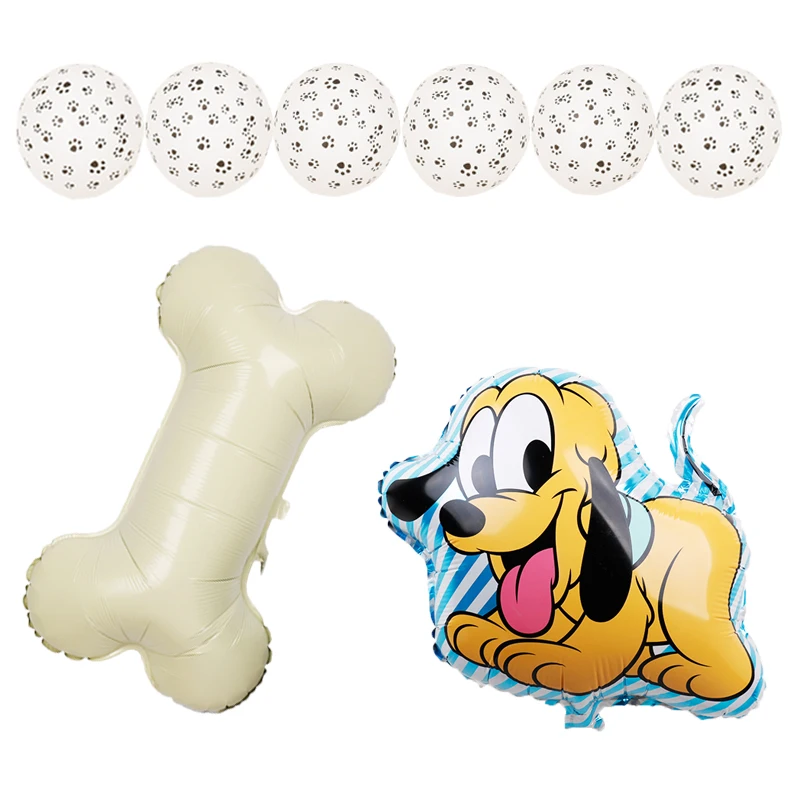 

1 set Bone Shape Foil Balloons Pet Dog Latex Helium Globos for Birthday Party Decoration Jungle Kindergarten Kids Toys air gifts