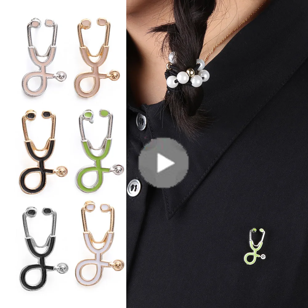 Женские креативные разноцветные броши эмалированные булавки из стетоскопа для