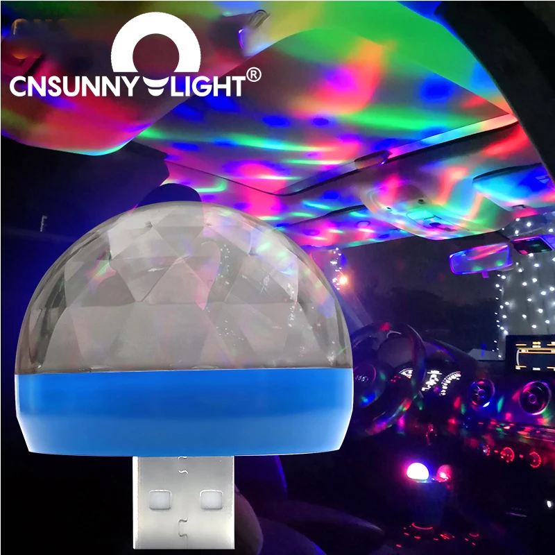 СВЕТОДИОДНЫЙ Автомобильный USB светильник CNSUNNYLIGHT DJ RGB мини цветная музыкальная