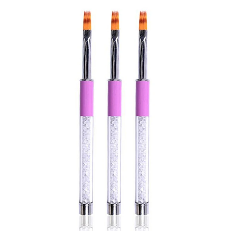 1pc Nail Art Painting Drawing Pen Brush Rhinestone Handle Smudge Gradient Nail Art Pen Perfect for Acrylic and UV Gel Nail Art