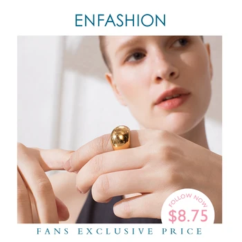 

ENFASHION Punk Blank Ring Gold Color Stainless Steel Lady Simple Finger Rings For Women Minimalist Fashion Jewelry Gifts R194022