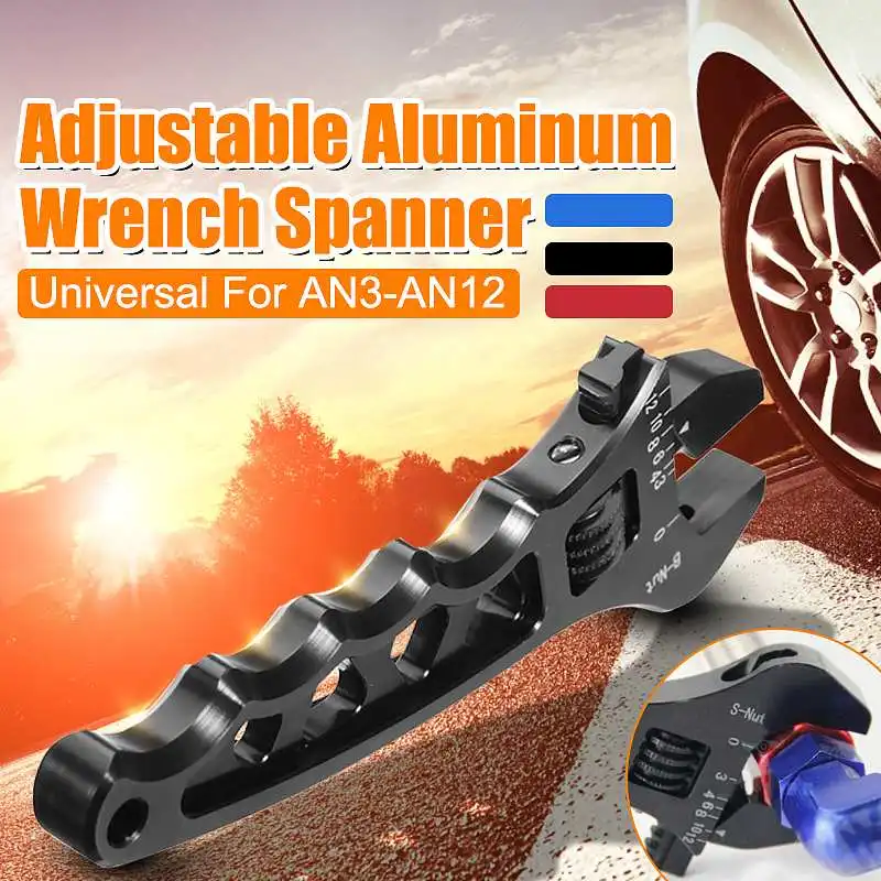 

Red/Blue/Black AN3 AN4 AN5 AN6 AN7 AN8 AN9 AN10 AN11 AN12 Adjustable Aluminum Alloy Wrench Tool Fitting Tools Spanner