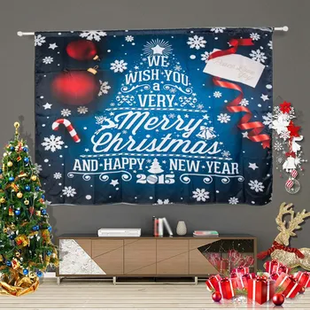 

Santa Curtains Old Santa Claus Window Curtain Happy New Year Home Decor Christmas Night Living Room Bedroom Kitchen Curtain