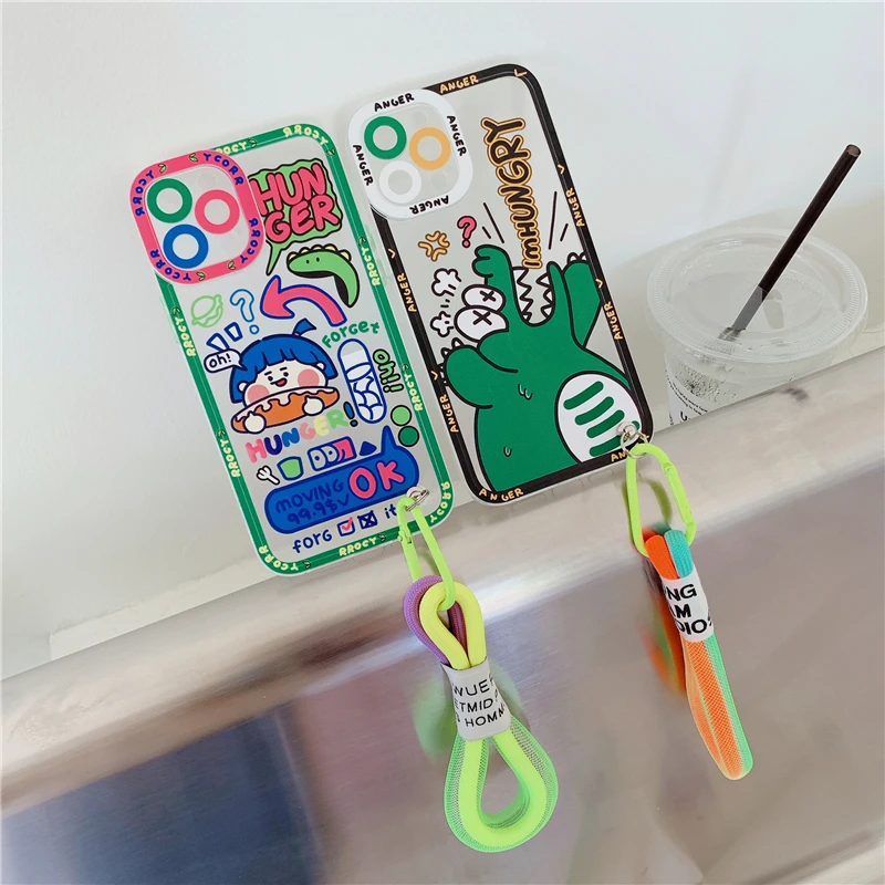 Korea Cute Graffiti label tide Crocodile Case