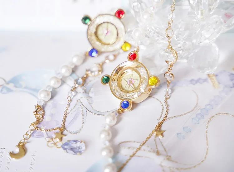 Sailor Moon  Pearl Bracelet Watch Beaded Hand Chain Cosplay Prop Daily Cos Gift Fashion jewelry new year Gift