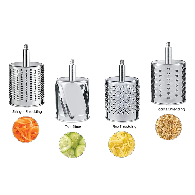 Вращающийся сырный Grater пищевые комбинаты с 5 барабанными лезвиями для