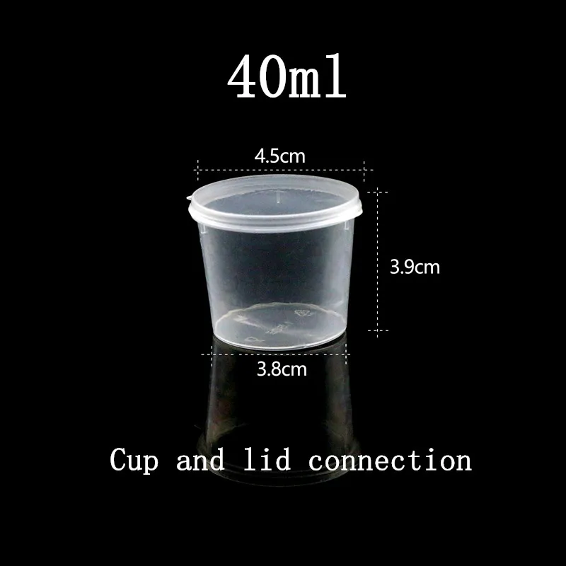 cup and lid5 100 шт одноразовая соусница любовь круглая мини Маленькая прозрачная пластиковая упакованная коробки для специй в форме сердца чашки для пудинга с крышкой - Цвет: cup and lid5