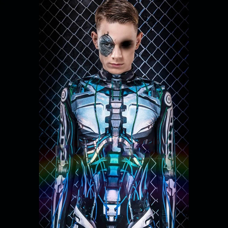 3D Printed Robot Cosplay jumpsuit Bar DS DJ Costume Stage Performance Clothing GoGo Dance Costumes Rave Festival Outfit DWY3758 |